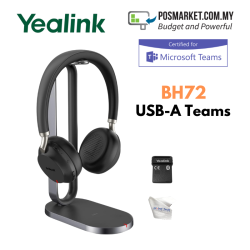 Yealink BH72 with Charging Stand Microsoft Teams Black USB-A Standard Bluetooth Wireless Headset Yealink BH72 with Charging Stand Microsoft Teams Black USB-A Standard Bluetooth Wireless Headset