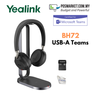 Yealink BH72 with Charging Stand Microsoft Teams Black USB-A Standard Bluetooth Wireless Headset 