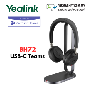 Yealink BH72 with Charging Stand Microsoft Teams Black USB-C Standard Bluetooth Wireless Headset 