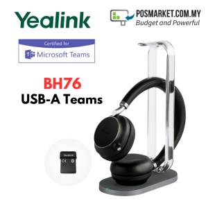 Yealink BH76 with Charging Stand Microsoft Teams Black USB-A Standard Bluetooth Wireless Headset 
