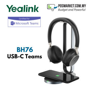 Yealink BH76 with Charging Stand Microsoft Teams Black USB-C Standard Bluetooth Wireless Headset 