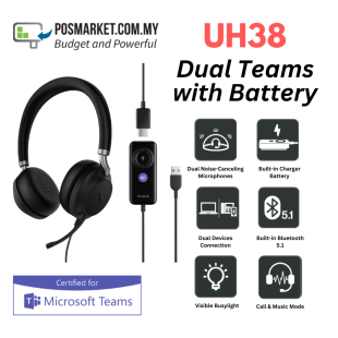 Yealink UH38 Dual Microsoft Teams USB Wired Headset with Battery