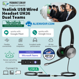 Yealink UH36 Dual Teams USB Wired Headset with Mic