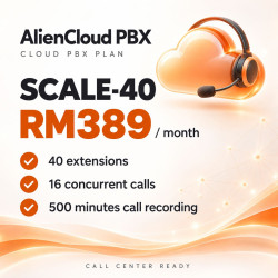 AlienCloud PBX SCALE-40 – 40 Extensions Cloud PBX Plan AlienCloud PBX SCALE-40 – 40 Extensions Cloud PBX Plan