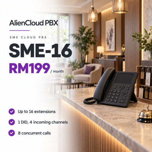 AlienCloud PBX SME-16 – Cloud PBX Plan for Up to 16 Extensions AlienCloud PBX SME-16 – Cloud PBX Plan for Up to 16 Extensions
