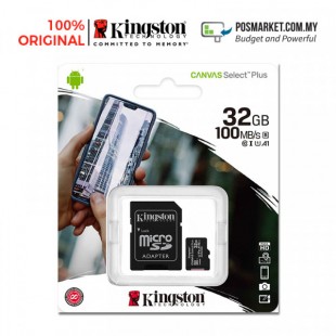 32GB Kingston Micro SD Card Canvas Select Plus Memory Card Class 10 UHS-I SDCS2