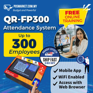 QR-FP 300 QR Fingerprint Attendance Device with training Offline Online Employee Attendance Tracking Staff Clock In Clock Out Standalone 