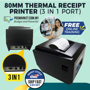 Receipt Printer 80mm Thermal Receipt Printer (3 in 1) POSMarket BizCloud Malaysia Ready Stock