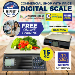 15kg Electronic Weight Scale timbang sukat elektronic free License Free Calibration nmim kpdnkk approve Dual Display Kitchen Food Fresh Market local stock 15kg Electronic Weight Scale timbang sukat elektronic free License Free Calibration nmim kpdnkk approve Dual Display Kitchen Food Fresh Market local stock