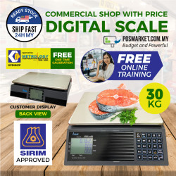30kg Electronic Weight Scale Timbang Sukat Elektronic Free License Free Calibration NMIM KPDNKK Approve Dual Display Kitchen Food Fresh Market Local Stock 30kg Electronic Weight Scale Timbang Sukat Elektronic Free License Free Calibration NMIM KPDNKK Approve Dual Display Kitchen Food Fresh Market Local Stock