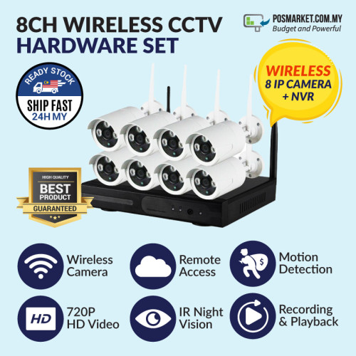 8CH Wireless CCTV Hardware Set Full HD Wireless IP Camera Surveillance Night Vision Plug and Play CCTV Set