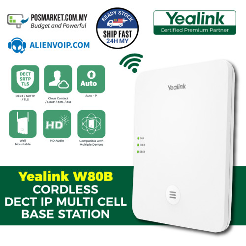 Yealink W80B Cordless DECT IP Multi-Cell Base Station