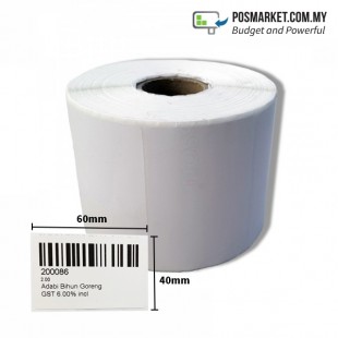 5 rolls Thermal Barcode Label Sticker 60mm x 40mm for Common Thermal Barcode Printer POS System Milk Tea Label Warehouse Courier