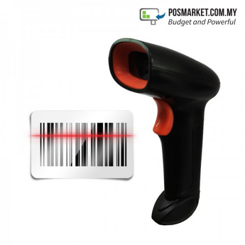 Wired USB Laser Barcode Scanner POSMarket Malaysia Stock