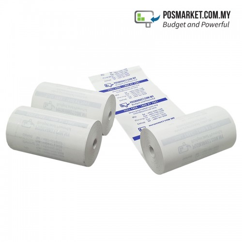 80mm width x 27m length Thermal Receipt Paper Roll for Cash Register and common POS system Full Logo Print 10 rolls POSMarket Malaysia Stock