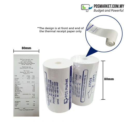 10 rolls Coreless POS Thermal Paper Roll 80mm x 27m for Common Thermal Printer POS System POSMarket