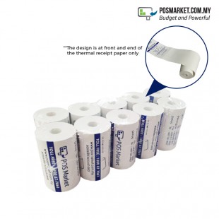 10 rolls Coreless Thermal Receipt Paper 57mm x 15meter for Common POS Cash Register Foodpanda GrabFood Delivery Machine POSMarket
